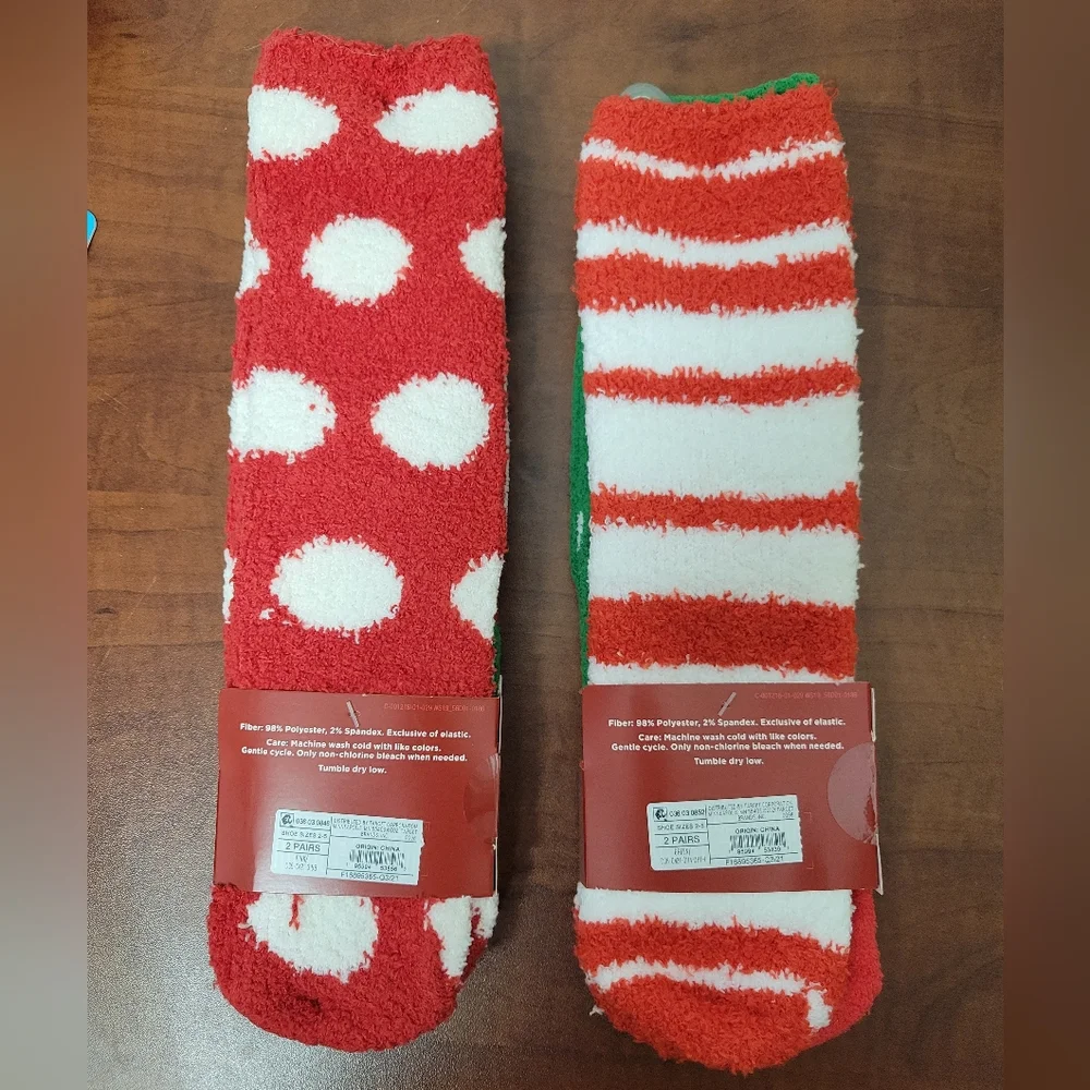 Wondershop Kids Festive Cat, Santa, Stripes And Polka Dot Socks M/L (2-5) Nwt